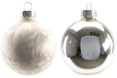 Produktbild von TrendLine Mini-Weihnachtskugeln aus Glas Ø 3,5 cm weiß-silber 16 Stück