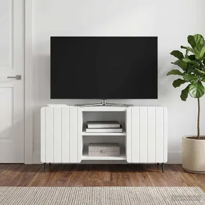 Obrázek produktu pro Maison Exclusive – Televizní skříňky, rozměry 102 x 34,5 x 52 cm, bílá, lesklá, vyrobené z dřevotřísky