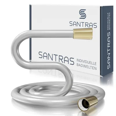 Produktbild von SANTRAS® Duschschlauch aus Kunststoff 1/2" in Chrom/Gold - 2,00 m Brauseschlauch