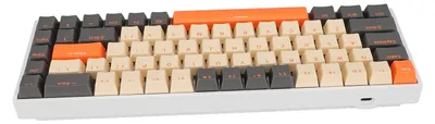 Zdjęcie produktu dla Klawiatura mechaniczna 60% z 68 klawiszami, podświetleniem RGB, ergonomiczna, przewodowa klawiatura gamingowa z portem USB typu C i przełącznikami Red Switch