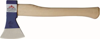 Immagine prodotto di STUBAI Ascia da cucina con manico 340 mm, 400 g, testa blu - Forgiata a goccia, rettificata, lucidata - Manico in legno di frassino - Ascia leggera per casa, edilizia, giardino, cucina
