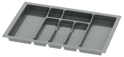 Produktbild von Sossai Besteckeinsatz Divio für Schubladen 70cm | 63 x 43 cm | Anthrazit Besteckkasten Schubladeneinsatz