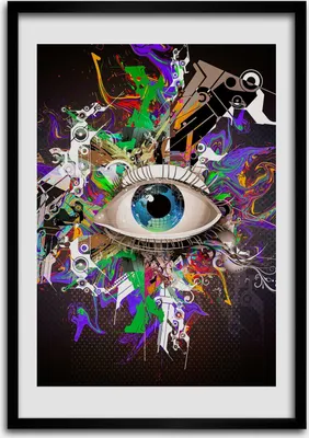 Produktbild von Bild - Bilderrahmen - Foto - 70 cm x 100 cm - MDF - Rahmen - Wandkunst - Abstraktion des Auges