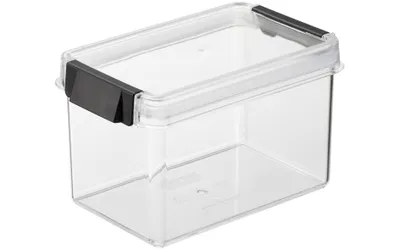 Produktbild von plast team Trockenvorratsdose Oslo 1,2 Liter rechteckig transparent/schwarz