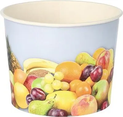 Produktbild von 500 Papstar Eisbecher, Pappe rund 500 ml Ø 11 cm, 8,3 cm Früchte 18060
