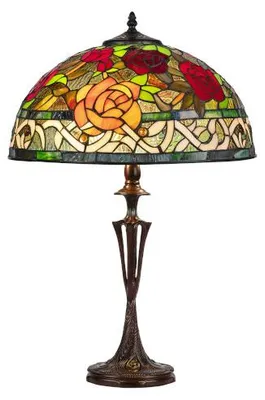 Immagine prodotto di Lampada da salotto Tiffany con vetrate ROSA 501 tessere 60*Ø40