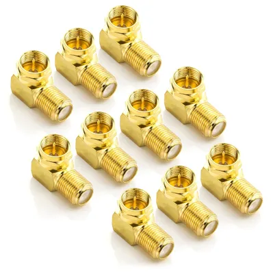 Produktbild von deleyCON Sat-Winkel-Adapter Set 90° für Koaxialkabel, 10 Stück