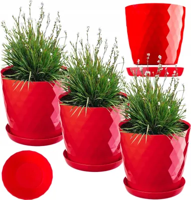 Obrázek produktu pro Dekorativní květináč červený 16 cm