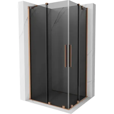 Produktbild von Mexen Velar Duo Duschkabine 90x80 cm, Schiebetür, Kupfer gebürstet