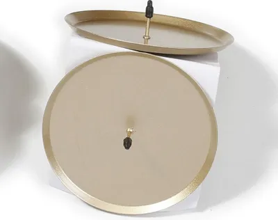 Produktbild von Kerzenstecker 2 Stk 10cm Metall champagner matt