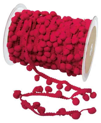 Produktbild von Bommelborte 25m uni Bommelgröße 10mm Pomponband Pomponborte Dekoband Farbwahl