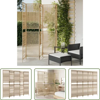 Zdjęcie produktu dla The Living Store Paravent 5-tlg. Beige Poly Rattan