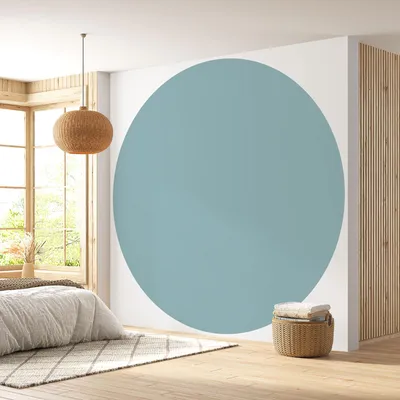 Produktbild von Runde Tapete / Kreis - Lumaléa - Hellblaugrau - Trendfarbe - Premium-Papier 185 g, abwaschbar - Durchmesser 90 cm