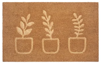 Produktbild von NYVI Fußmatte Kokos - Rutschfest, Wetterfest, für Innen und Außen - Schmutzfangmatte Kokosmatte - 45x75 cm Rechteckig - Blumen