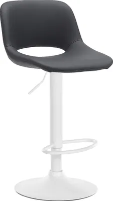 Produktbild von CLP Barhocker Camden Kunstleder drehbar und höhenverstellbar schwarz Material Gestell Metall matt weiss