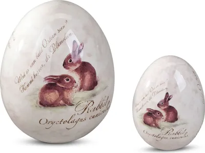 Produktbild von Formano 784421 Deko-Ei stehend 10 cm Frohe Ostern aus feinem, glasiertem Steingut gefertigt