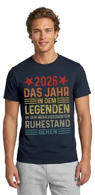 Produktbild von Spreadshirt 2026 Legende Ruhestand Rentner Pensionär Geschenk Männer T-Shirt, XXL, Navy