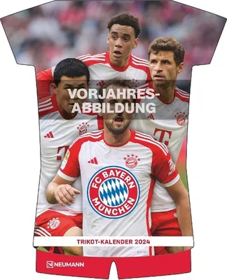 Immagine prodotto di FC Bayern Monaco 2025 - Calendario con le maglie - Calendario da parete - Calendario per tifosi - Calendario di calcio - 34,1x42 - Sport
