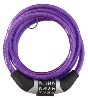 Obrázok produktu pre Dunlop – reťazový zámok na bicykel, špirálový PP7589 (jednotná veľkosť) (fialový)