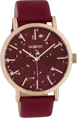 Produktbild von Oozoo Damen Armbanduhr weinrot Analog C10412 Timepieces Lederarmband D2UOC10412