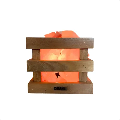 Produktbild von Orakl® - Dimmbare Salzlampe Fira quadratisch - 3-4 KG - 100% echtes Salz - Salzkristall-Lampe - Salzstein
