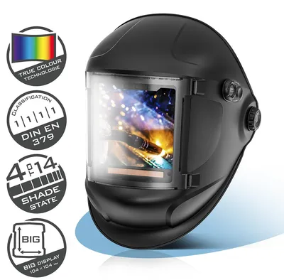 Image de STAHLWERK Casque de soudage automatique 3 en 1 TITAN - Casque de soudeur avec True-Colour, obscurcissement automatique DIN 4-14, mémoire des tâches, classe optique 1/1/1/1