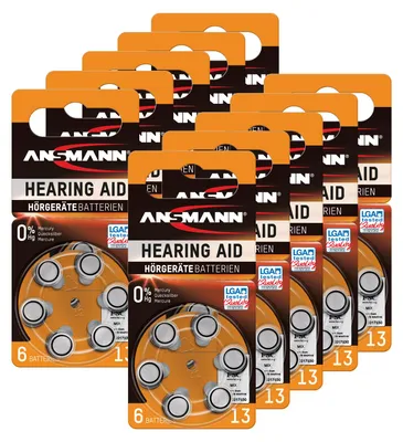 Produktbild von ANSMANN Hörgerätebatterien Typ 13 60 Stück, P13 ZL2 PR48 mit 1,4V
