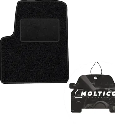 Produktbild von moto-MOLTICO Fahrer Fußmatte Auto Velours Fahrerseite Autoteppiche Schwarz Fahrermatte 1-teilig passend für Renault Espace II 1991-1996