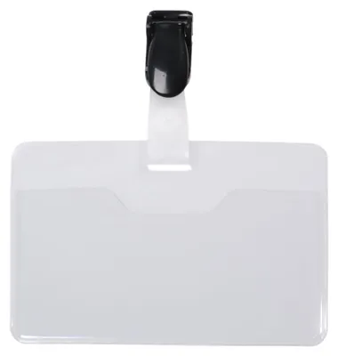 Zdjęcie produktu dla pavo 8009213 pavo Tabliczka z imieniem, z klipsem, 60 x 90 mm, przezroczysta