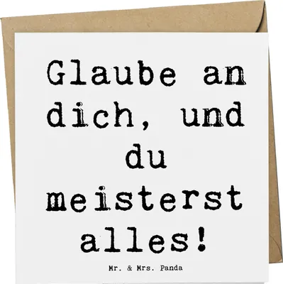 Produktbild von Mr. & Mrs. Panda Grußkarte Spruch Stolpersteine im Alltag meistern - Weiß - Geschenk, Motivation, Stärke, Klappkarte, Trost, Zuversicht, Vertrauem, doppelkarte, Mut