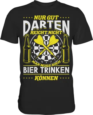 Produktbild von Lustiger Dart Spruch Bier Humor Darts Männer T-Shirt – Black / M