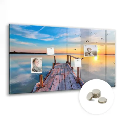 Produktbild von Dekorative Magnettafel 120x60 cm - Magnetwand - für Fotos, Karten und Notizen - Fotowand - Memoboard - Magnetpinnwand - Wanddekoration - Seemole