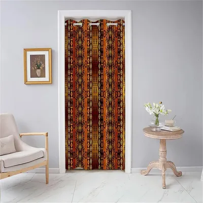 Obrázok produktu pre Záves na dvere, nepriehľadný, s okami, s bohémským vzorom, ako priestorový delič, 150x180 cm, farba: F