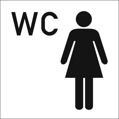 Produktbild von Aufkleber Piktogramm "WC Frauen" 300x300mm