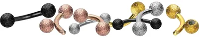 Produktbild von Bauchnabel-Piercing, Rook Piercing Chirurgenstahl Banane DIAMANTOPTIK Gold Stablänge: 8mm | Stabstärke: 1,2mm