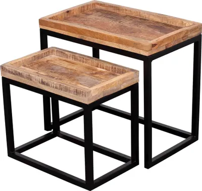 Produktbild von Couchtisch Lecce - 2er Set - Mangoholz natur