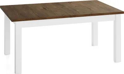 Produktbild von Esstisch Ausziehbar Rechteckig XXL Groß – Verlängerbar Wohnzimmertisch Küchentisch für 10 personen - 160 × 90 cm bis 240 cm – Weiße Holzbeine – Hergestellt in EU – Eiche Lefkas Rustikal