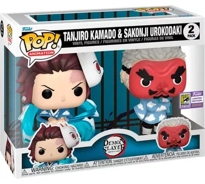 Produktbild von Funko Pop! Demon Slayer – Tanjiro Kamado & Sakonji Urokodaki Pop! Vinyl-Figuren-2er-Pack (Exklusiv für die Sommer-Convention 2023)