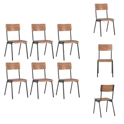 Immagine prodotto di vidaXL Sedie da pranzo 6 pz. Compensato marrone - Sedie da pranzo