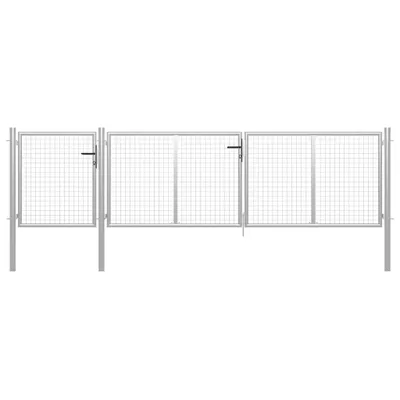 Zdjęcie produktu dla vidaXL Brama ogrodowa stalowa 400 x 100 cm srebrna