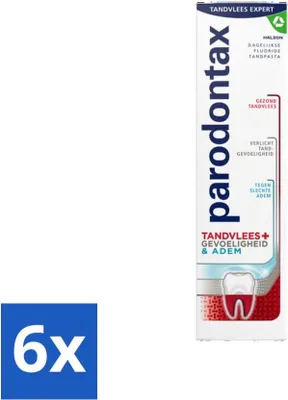 Produktbild von Parodontax Zahnpasta – Zahnfleisch + Empfindlichkeit & Mundgeruch – Täglicher Schutz – 75 ml - Vorteilspack - 6 Stücke