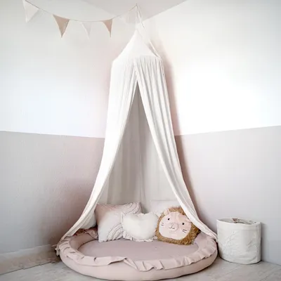 Immagine prodotto di Baldacchino Bianco con applicazione dorata - Cielo letto per cameretta
