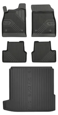 Productafbeelding van Rubberen automatten + kofferbakmat voor Opel Astra J 2009-2020 (sedan) – 5-delig, zwart, op maat – Wielganizator