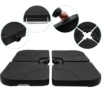 Produktbild von TolleTour Sonnenschirm-Beschwerplatten-4er Set | Sonnenschirmständer Bodenkreuz Schirmhalter Schirmfuß