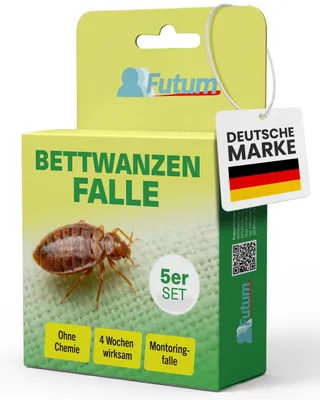 Produktbild von FUTUM 5er Set Bettwanzen-Monitoring-Klebe-Falle zur Bedarfsermittlung Bettwanzenfalle Monitoring