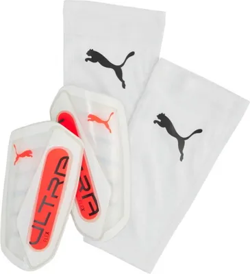Image de Puma Ultra Flex Sleeve Protège-tibias unisexe blanc rouge taille S
