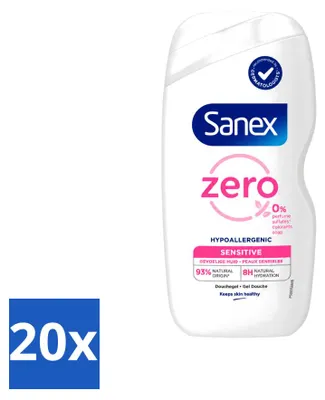 Produktbild von 20 x Sanex Zero% Duschgel für empfindliche Haut - 400 ml - Vorteilspackung - 20 Stücke