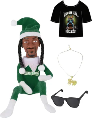 Produktbild von Snoop Elf auf dem Hocker – Lustige Hip-Hop-Puppe – Weihnachtsschmuck – Plüschtier – Sammlerstück – Heimdekoration
