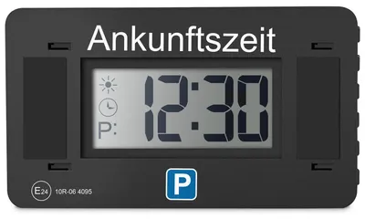 Produktbild von Digitale Parkscheibe V2 – elektronische Parkuhr – Mit Klickhalterung – StVO-konform & automatische Zeiteinstellung – für Deutschland und Dänemark