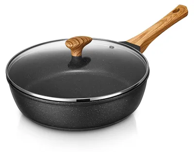 Immagine prodotto di Elzusha - Padella - Diametro 29,5 cm - Rivestimento antiaderente - Adatta per induzione - Realizzata in alluminio pressofuso